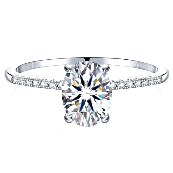 Solitaire Moissanite💍 1.5 Carats Halo Oval Cut Wedding Engagement Promis… - Picture 10 of 10